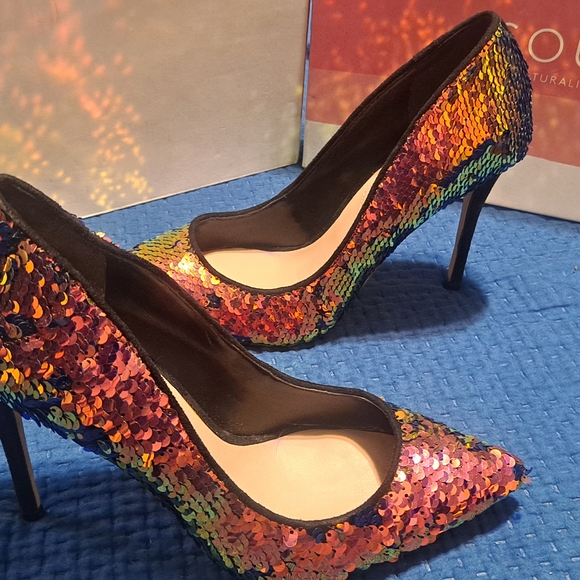 Aldo Multicolor Sequin Heels - Picture 4 of 8